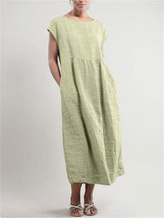 Loose Simple Cotton Linen Dress
