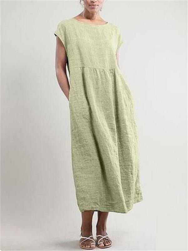 Loose Simple Cotton Linen Dress
