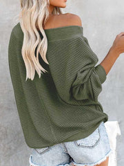 V-Neck Off-The-Shoulder Sweater