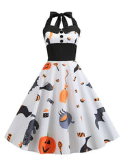 Halloween Halter Print Dress
