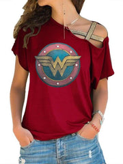 Wonder Woman Off-The-Shoulder T-shirt