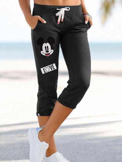 Mickey Mouse Casual Aport Cropped Pants