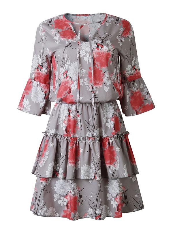 Floral Printed Ruffle Dress