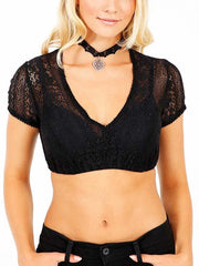 Girly Short-Sleeved Lace Shirt