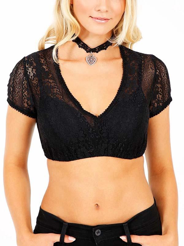 Girly Short-Sleeved Lace Shirt