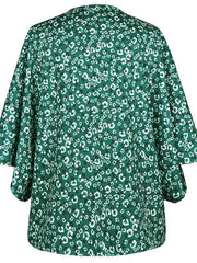 Deep V-Neck Bell Kimono Blouses