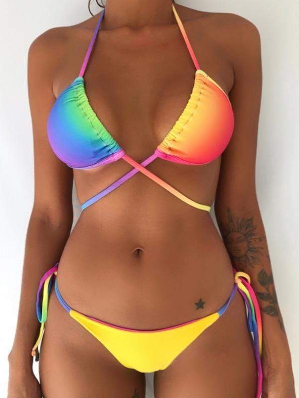 wiccous.com Bikini Sets S / iris Rainbow Print Bikini Set