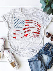 wiccous.com T-shirts light grey / S Merica Star And Arrow Printed T-shirts