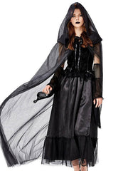 Lady Halloween Hell Goddess Black Dress Maxi Dress