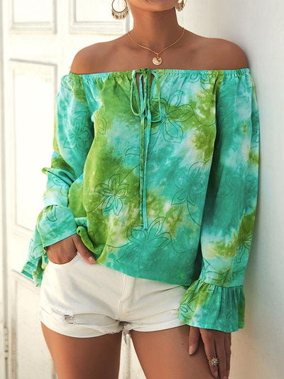 Off The Shoulder Dyeing Blouses