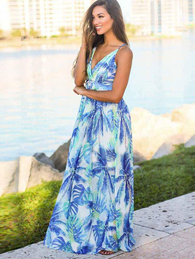 Sling Printed Maxi Dress