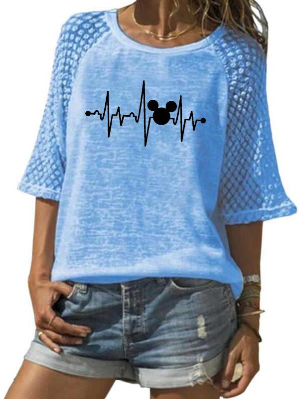Mickey Mouse ECG T-shirt TOPS