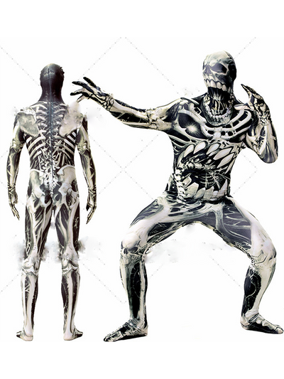 Men's Halloween Exaggerated Bone Bodysuit
