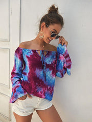 Off The Shoulder Dyeing Blouses