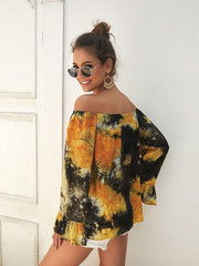 Off The Shoulder Dyeing Blouses