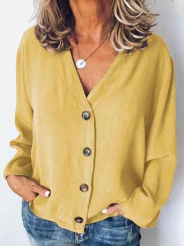 wiccous.com Plus Size Tops Yellow / L Plus size chiffon shirt cardigan