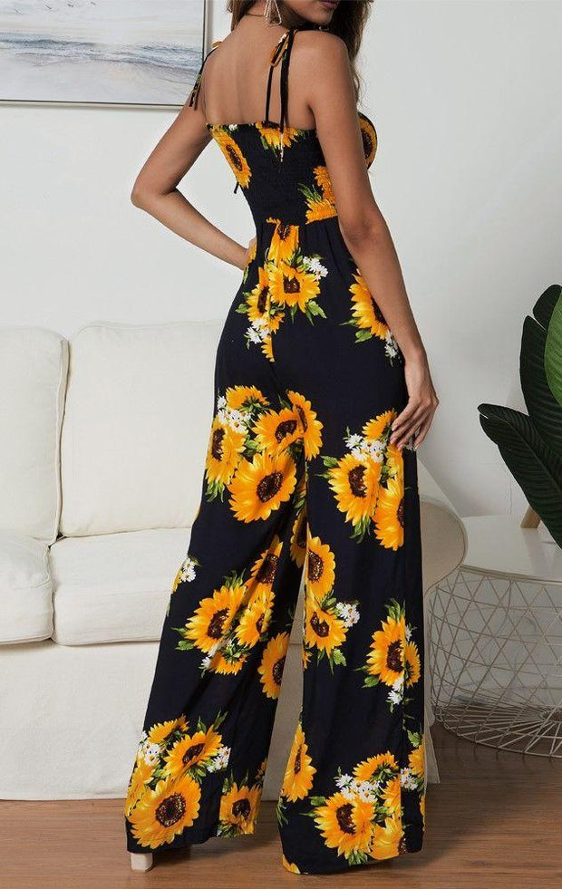 Sunflowers Printed Jumpsuits