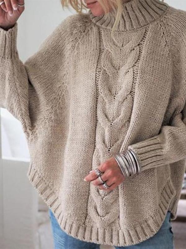 Loose Bat Wing Sleeve Knitted Sweater