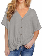 Waffle Knit Loose Bat Wing Tunic Blouses