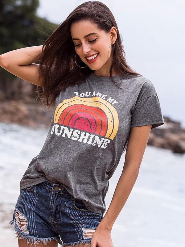 You Are My Sunshine Rainbow Tee