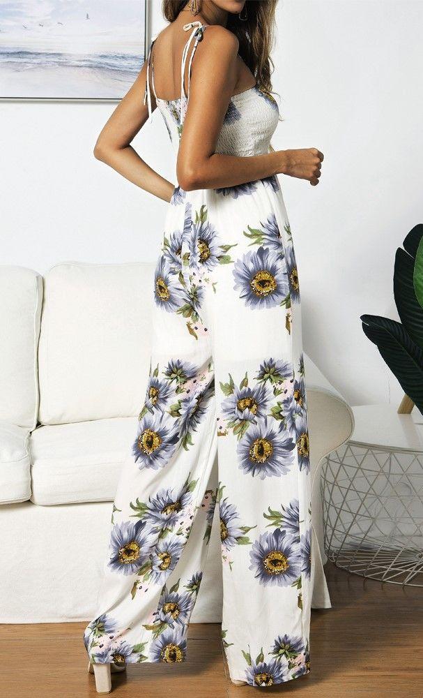 Sunflowers Printed Jumpsuits