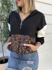 Leopard Stitching Hoodie