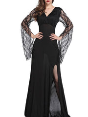 Ladies Halloween Lace Death Black Dress