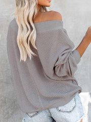 V-Neck Off-The-Shoulder Sweater