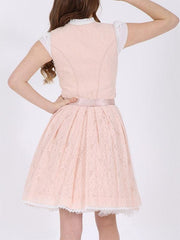 Girly Style Elegant Pink Lace Dress