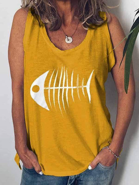 Fish Head Print Vest – 芒果國際集團有限公司
