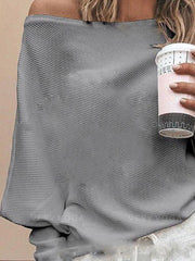 sloping shoulder normal Bat wing sleeve sweater