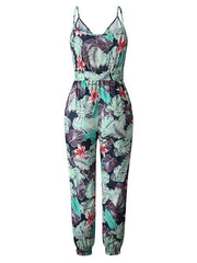 Tropical Leaf Printed Jumpsuit