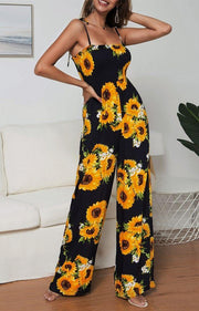 Sunflowers Printed Jumpsuits