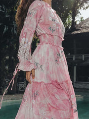 Flower Pink Maxi Dress