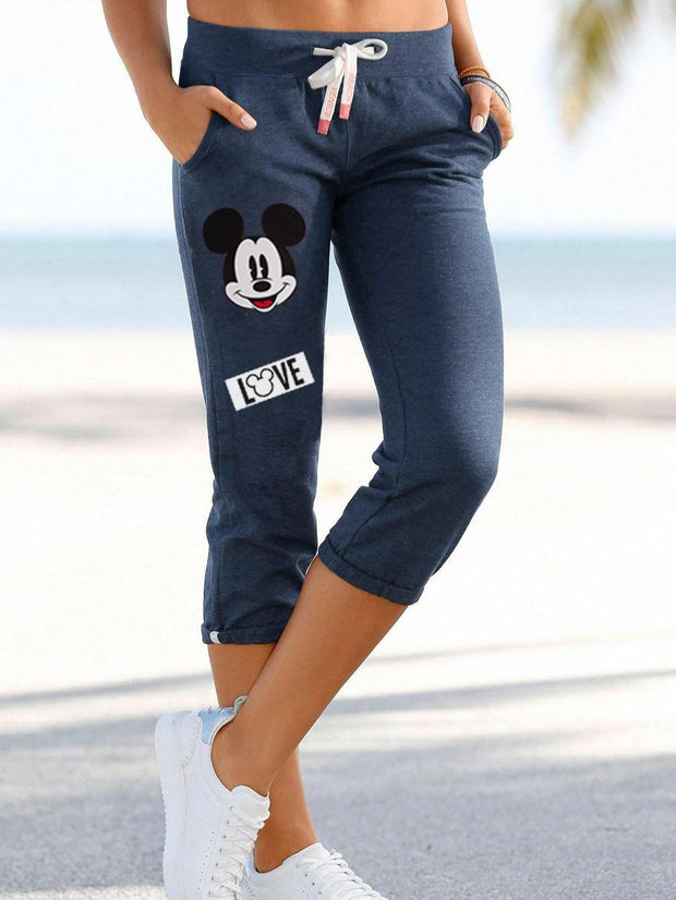 Mickey Mouse Casual Aport Cropped Pants