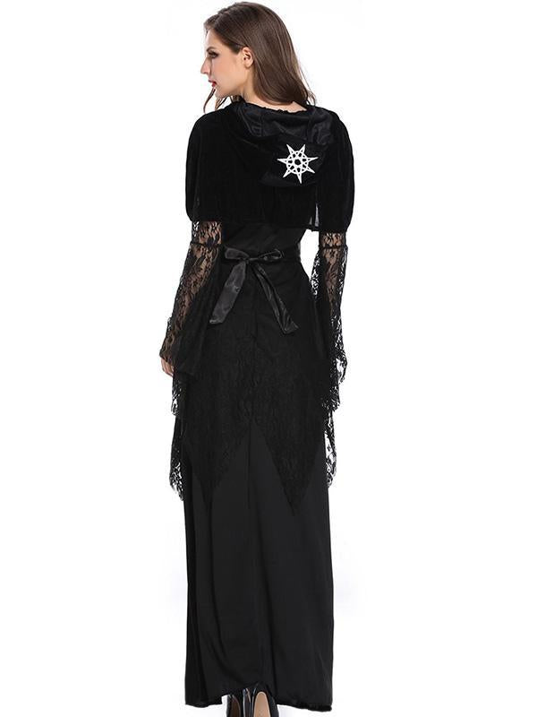Ladies Halloween Lace Death Black Dress