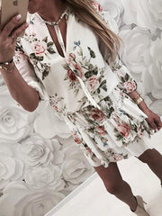 Floral Printed Ruffle Dress