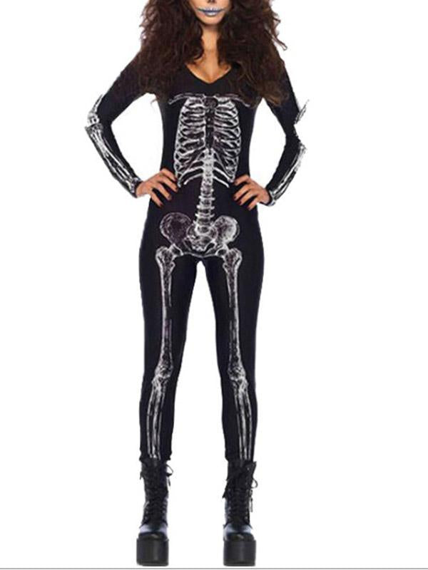 Lady Halloween Bones Zombie Jumpsuit