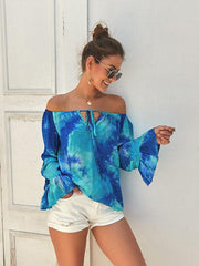 Off The Shoulder Dyeing Blouses