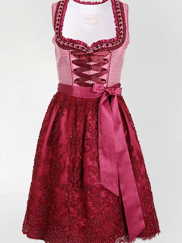 Floral Print Lace Apron Dress