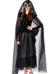 Lady Halloween Hell Goddess Black Dress Maxi Dress