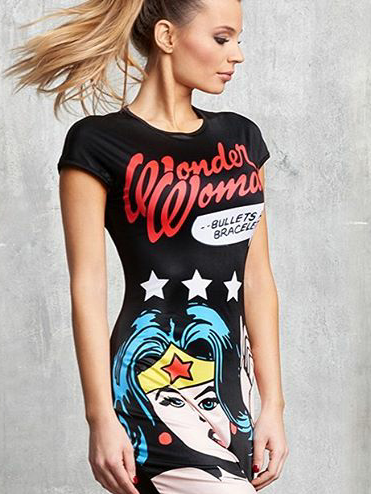 Wonder Woman printing Slim dress