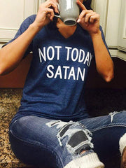wiccous.com T-Shirts Blue / S Not Today Satan Not Today T-Shirts