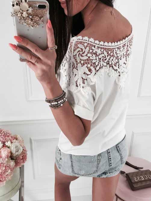 Lace Stitching Blouse