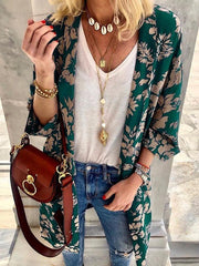 Floral Batwing Sleeve Cardigan