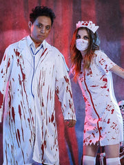 Men Women Halloween Vampire Nurse Plays Costume