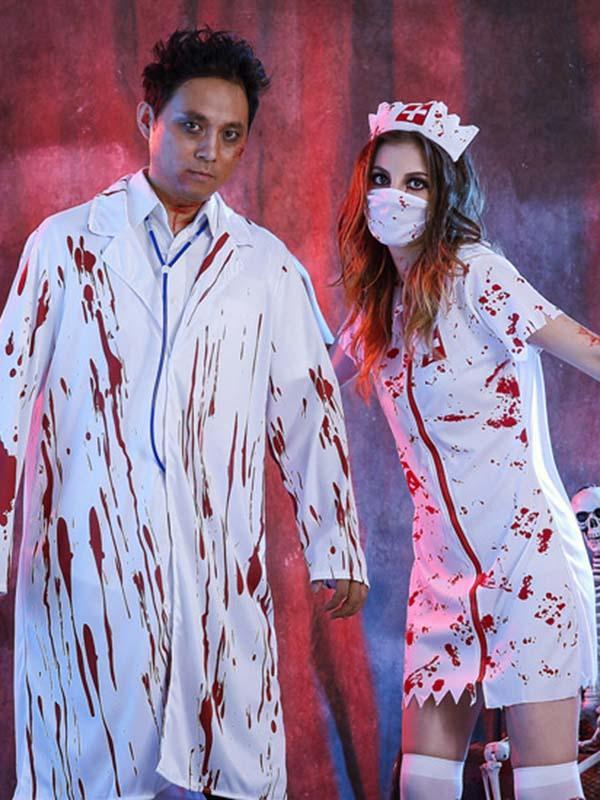 Men Women Halloween Vampire Nurse Plays Costume