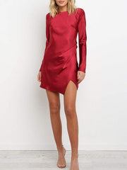 Lace-up Back Zip Dress