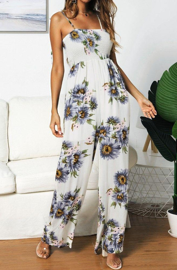 Sunflowers Printed Jumpsuits
