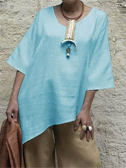 Cotton Linen Loose Casual Irregular Shirt
